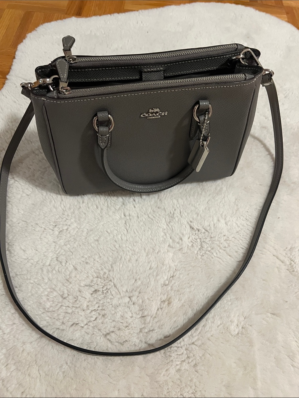 Coach mini Surrey carryall Leather Satchel with Detachable Strap